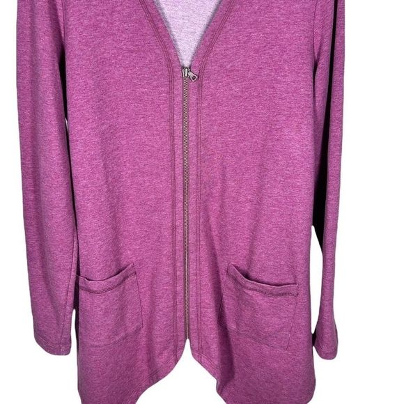 LOGO Lounge Sz S ZIP Front Long Sleeve Cardigan Zip Front - Picture 3 of 9